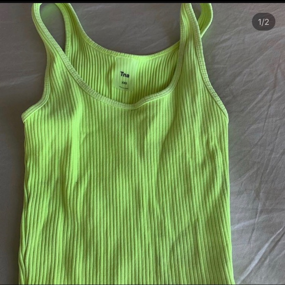 neon green tank top